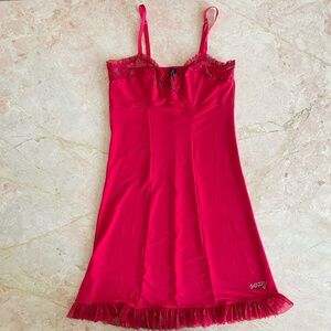 Rare Vintage Victoria Secret red slip dress